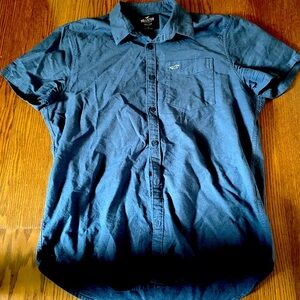 Hollister Epic Flex Stretch button up short sleeve blue size Large